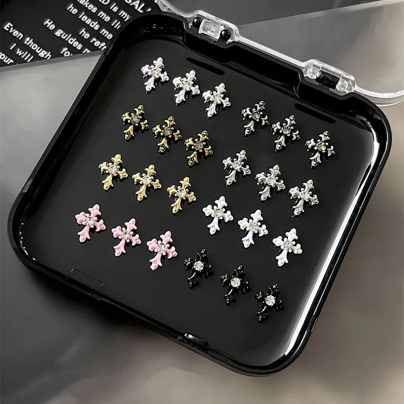 Metal Cross Nail Charms